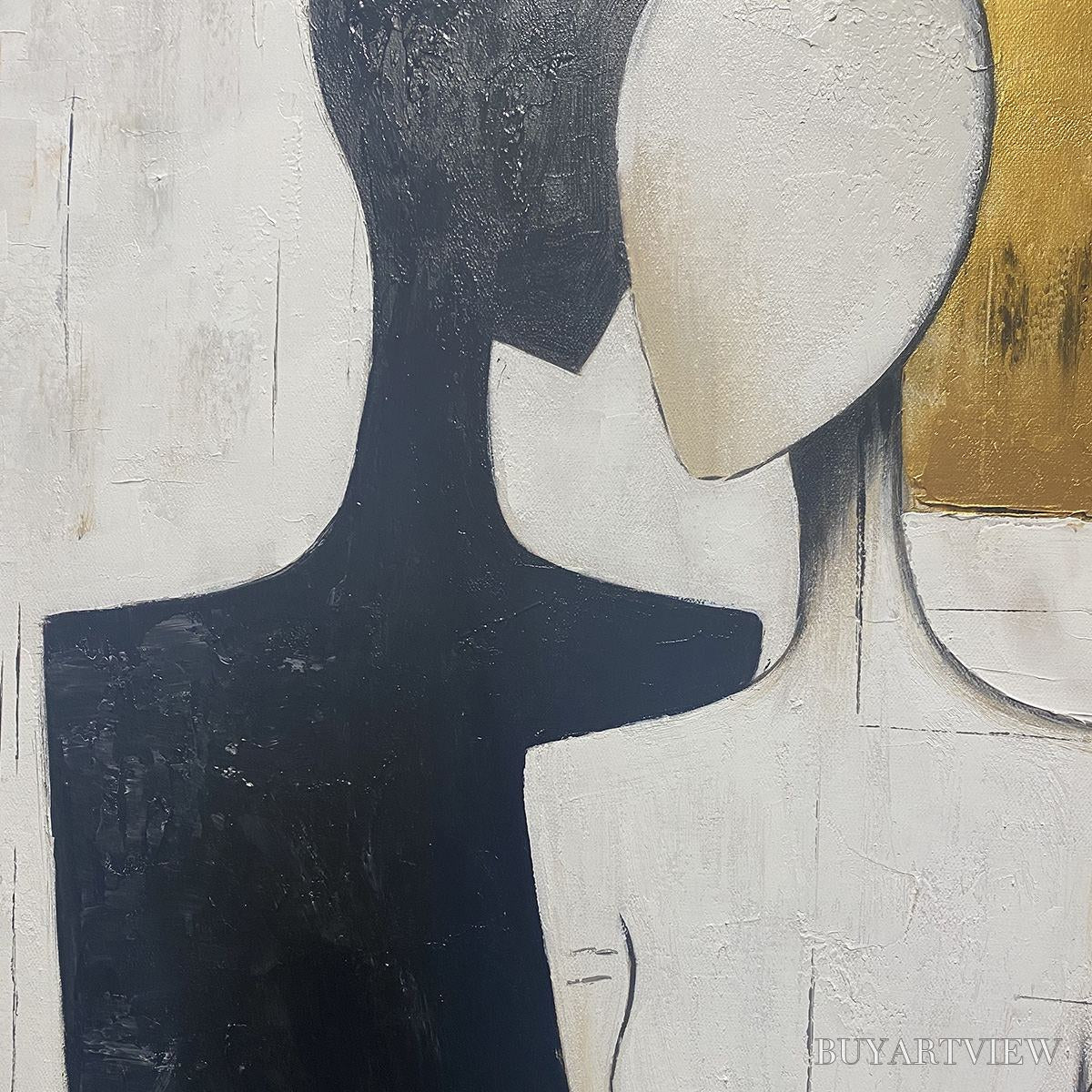 BUYARTVIEW Duality – Abstract Figurative Textured Oil Painting - image 6