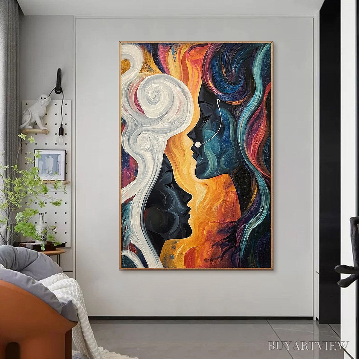 BUYARTVIEW Connected Souls – Figurative Oil Painting of Two Faces - image 5