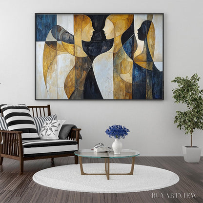BUYARTVIEW Intertwined – Abstract Figurative Oil Painting in Earthy Tones - image 2