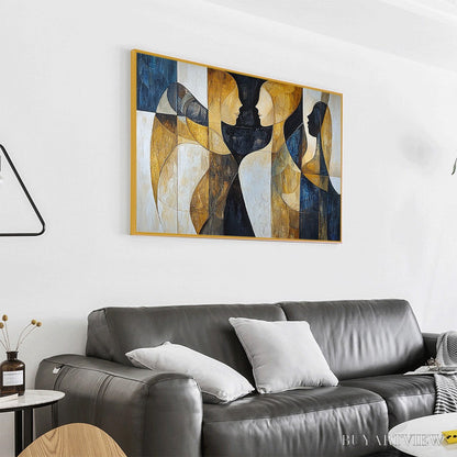 BUYARTVIEW Intertwined – Abstract Figurative Oil Painting in Earthy Tones - image 4
