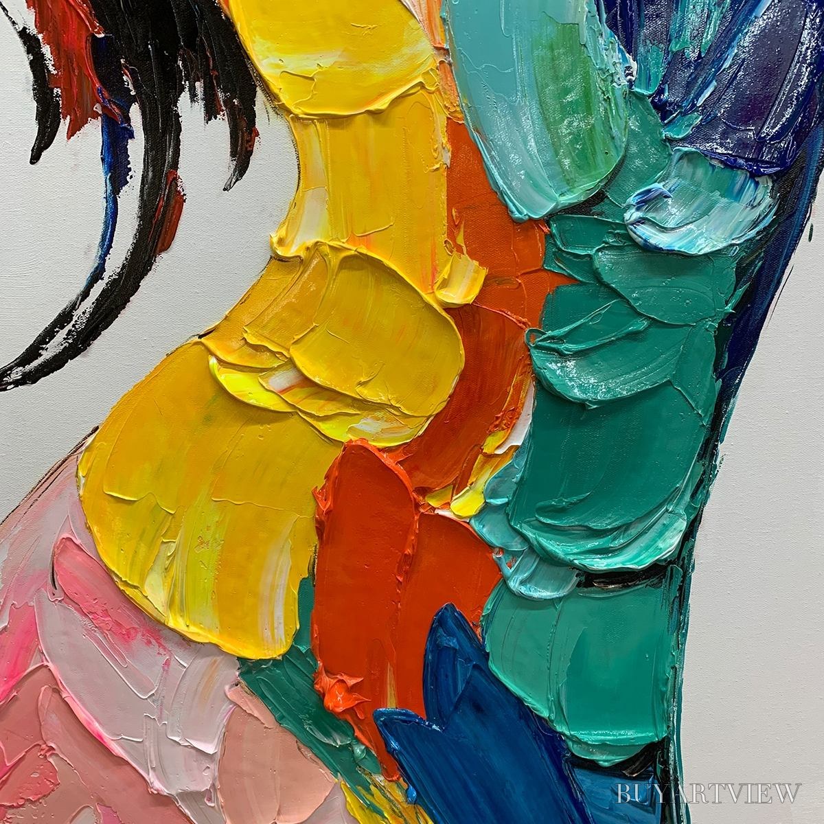 BUYARTVIEW Chromatic Figure – Textured Impasto Abstract Figure Oil Painting - image 3