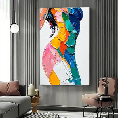BUYARTVIEW Chromatic Figure – Textured Impasto Abstract Figure Oil Painting - image 4