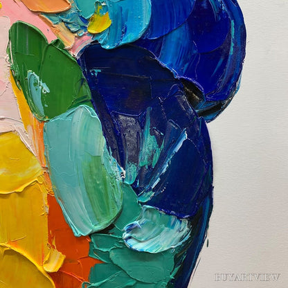BUYARTVIEW Chromatic Figure – Textured Impasto Abstract Figure Oil Painting - image 5