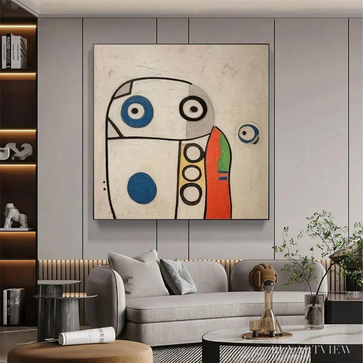 BUYARTVIEW Abstract Figure – Colorful Abstract Painting, Square - image 4