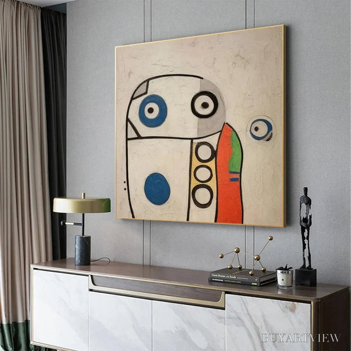 BUYARTVIEW Abstract Figure – Colorful Abstract Painting, Square - image 5