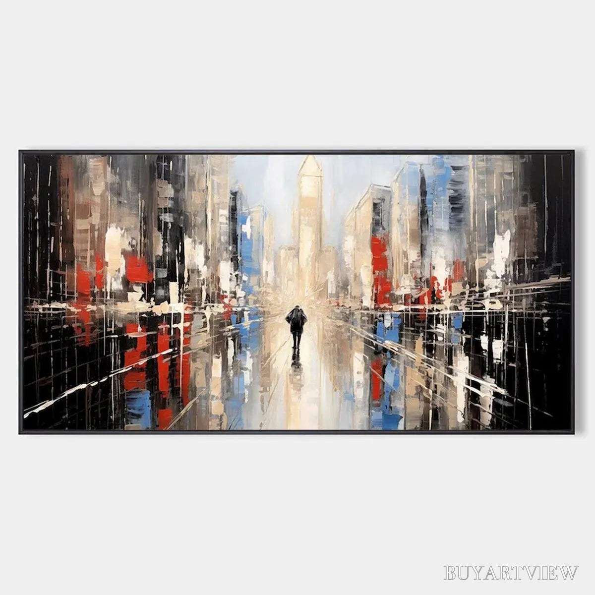 BUYARTVIEW Urban Solitude – Minimalist Cityscape Painting - image 1