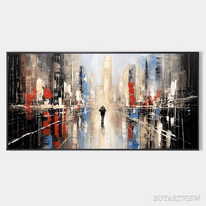 BUYARTVIEW Urban Solitude – Minimalist Cityscape Painting - image 1