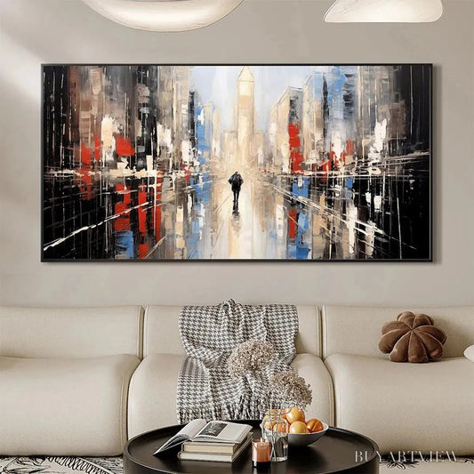 BUYARTVIEW Urban Solitude – Minimalist Cityscape Painting - image 2