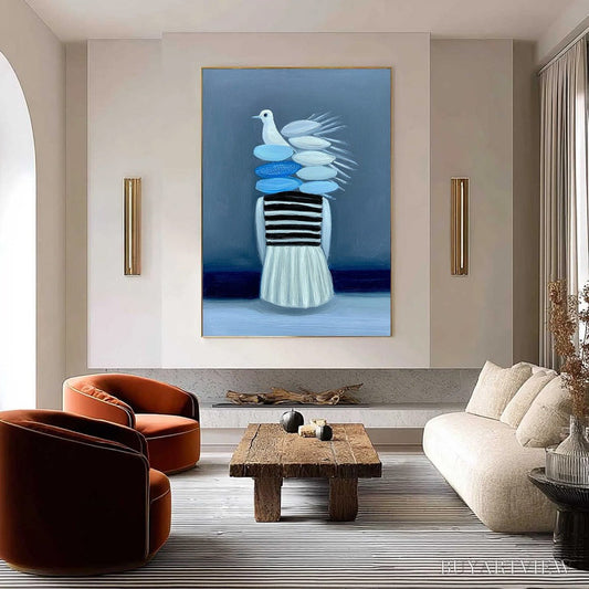 BUYARTVIEW Mind'S Flight – Textured Figurative Painting with Dove Motif - image 2