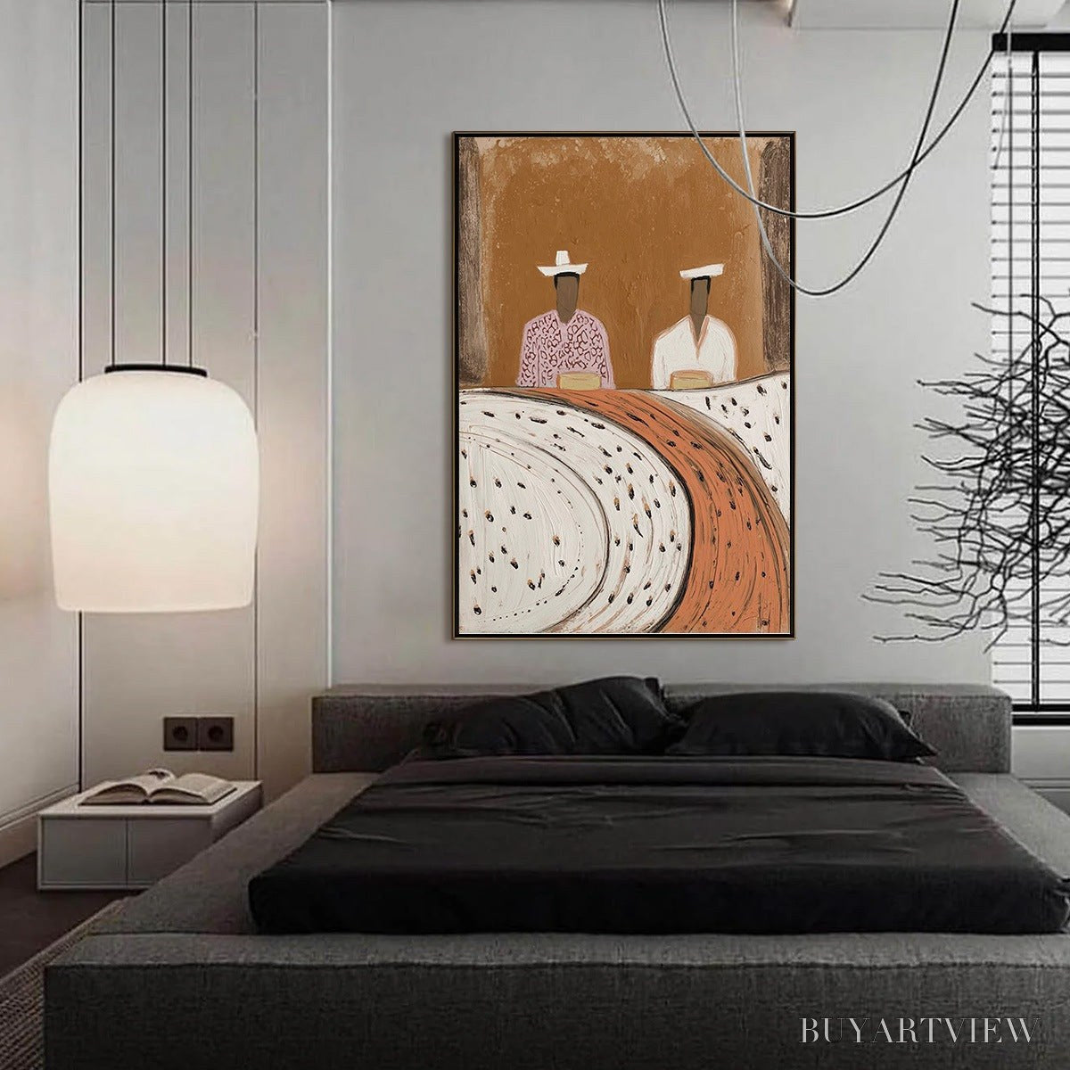 BUYARTVIEW Kindred Spirits – Textured Wabi-Sabi Abstract Portrait Painting - image 4