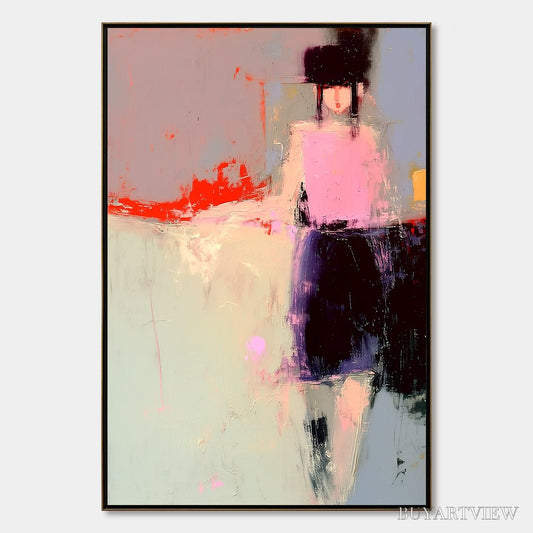 BUYARTVIEW Urban Muse – Abstract Figurative Portrait Oil Painting - image 1