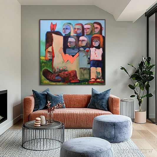 BUYARTVIEW Kindred Spirits – Expressive Figurative Group Portrait Oil Painting - image 2