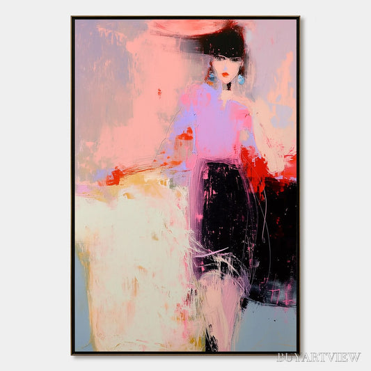 BUYARTVIEW Urban Enigma – Modern Abstract Figurative Portrait Painting - image 1