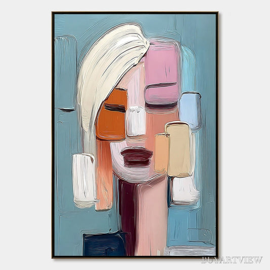 BUYARTVIEW Composure – Textured Abstract Figurative Oil Painting - image 1