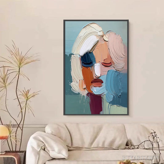 BUYARTVIEW Visage Abstract Portrait | Thick Texture Impasto Oil Painting - image 2