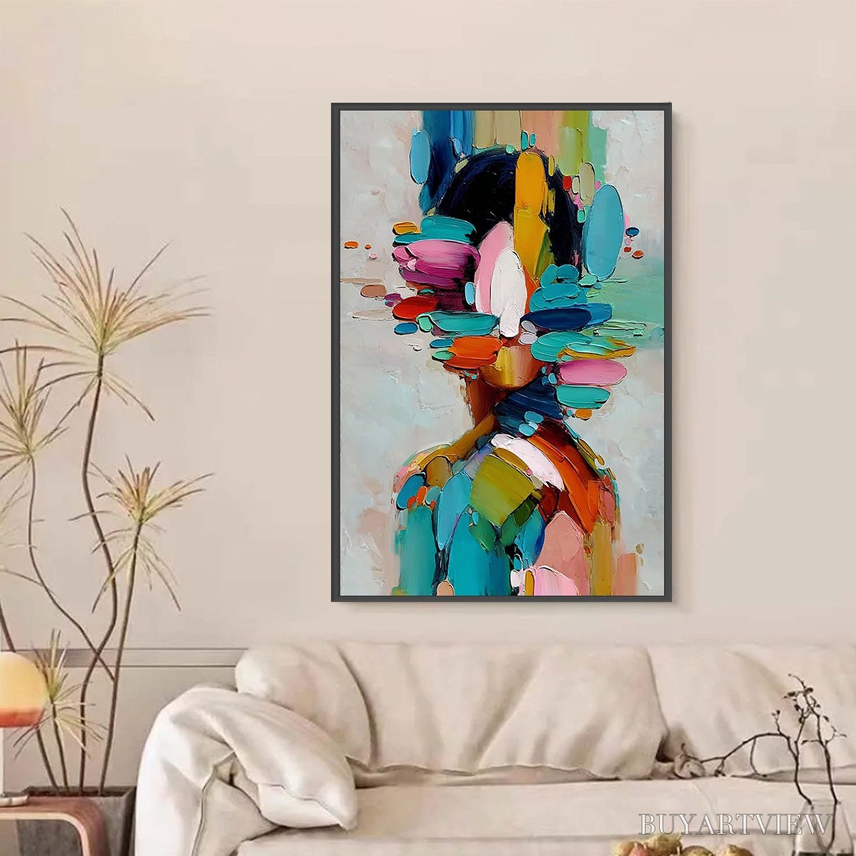 BUYARTVIEW Kaleidoscope Soul – Colorful Abstract Portrait Impasto Style - image 2