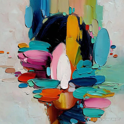 BUYARTVIEW Kaleidoscope Soul – Colorful Abstract Portrait Impasto Style - image 3