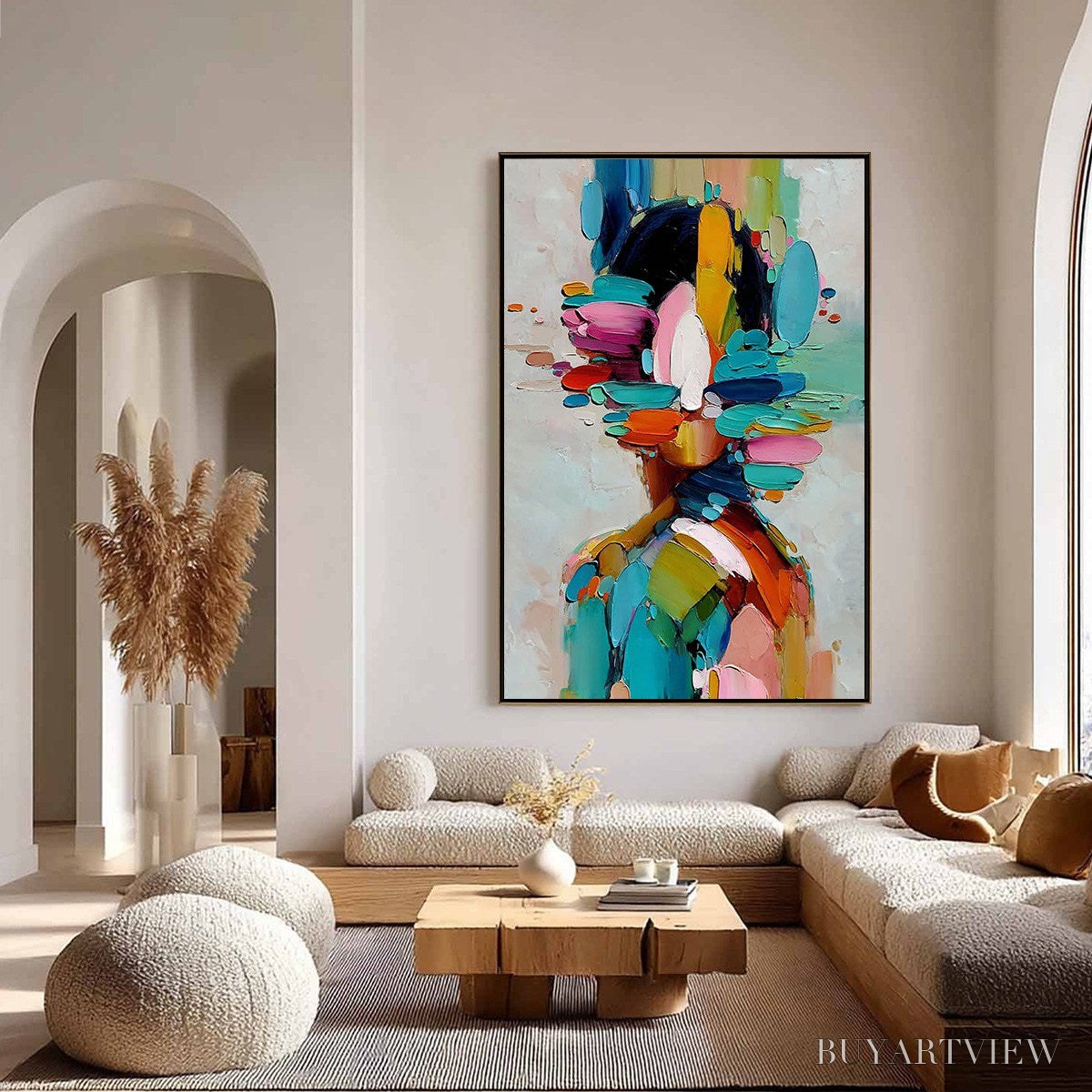 BUYARTVIEW Kaleidoscope Soul – Colorful Abstract Portrait Impasto Style - image 4