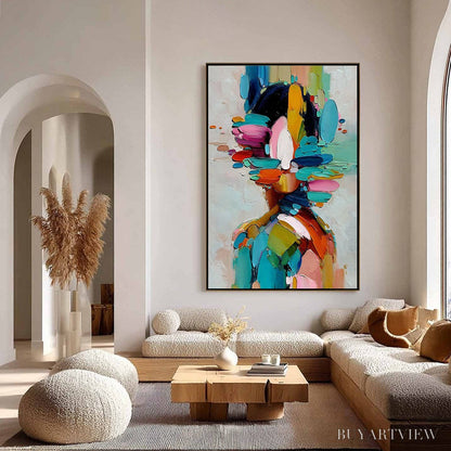 BUYARTVIEW Kaleidoscope Soul – Colorful Abstract Portrait Impasto Style - image 4