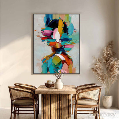 BUYARTVIEW Kaleidoscope Soul – Colorful Abstract Portrait Impasto Style - image 6