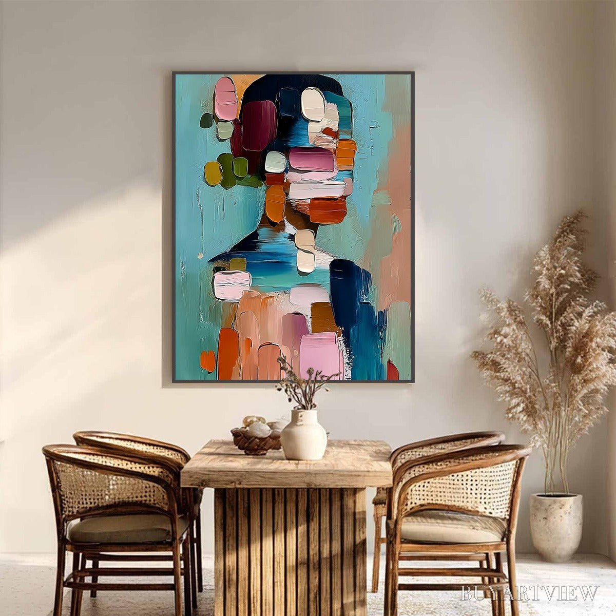 BUYARTVIEW Personal Textured Abstract Portrait Impasto Oil Painting - image 6