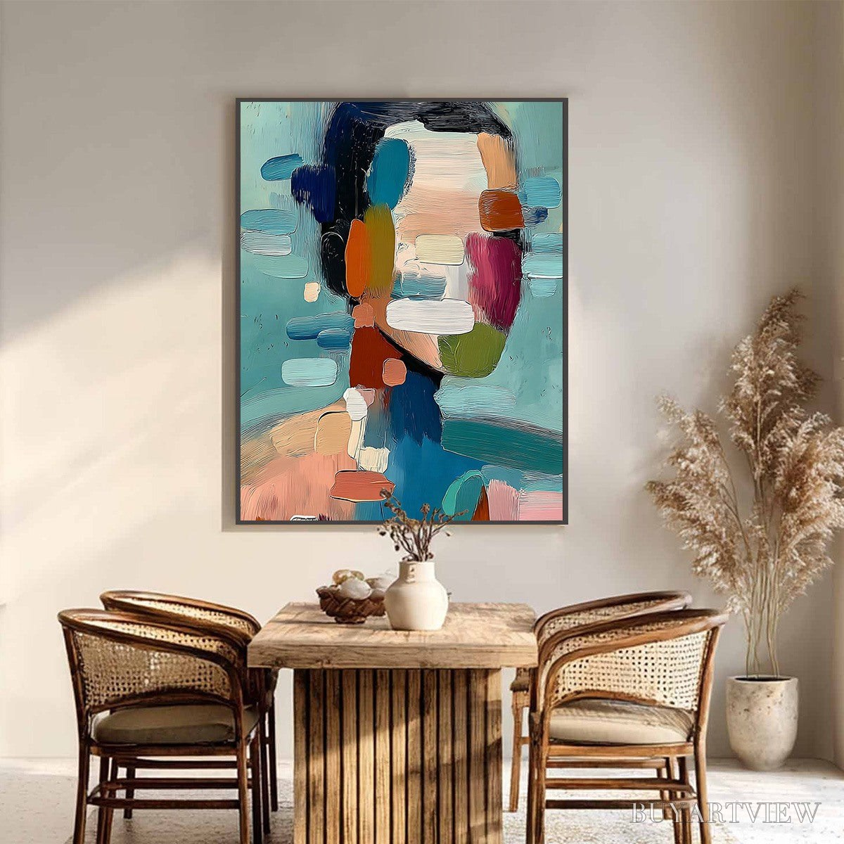 BUYARTVIEW Kaleidoscope – Textured Abstract Portrait Oil Painting - image 6