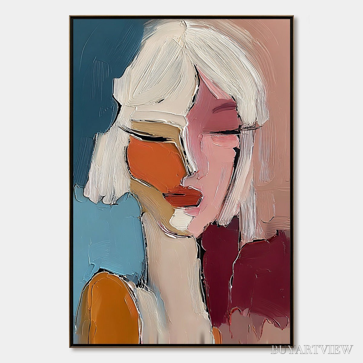 BUYARTVIEW Alter Ego – Textured Abstract Portrait Painting of a Woman - image 1