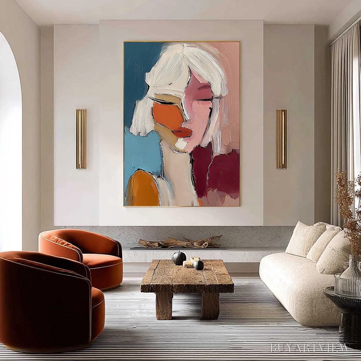 BUYARTVIEW Alter Ego – Textured Abstract Portrait Painting of a Woman - image 4