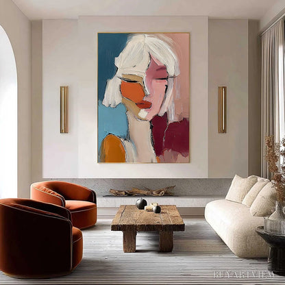 BUYARTVIEW Alter Ego – Textured Abstract Portrait Painting of a Woman - image 4