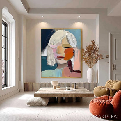 BUYARTVIEW Whispers – Expressive Abstract Portrait Impasto Painting - image 2