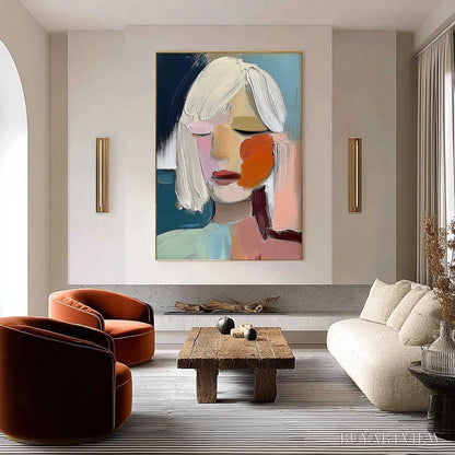 BUYARTVIEW Whispers – Expressive Abstract Portrait Impasto Painting - image 4