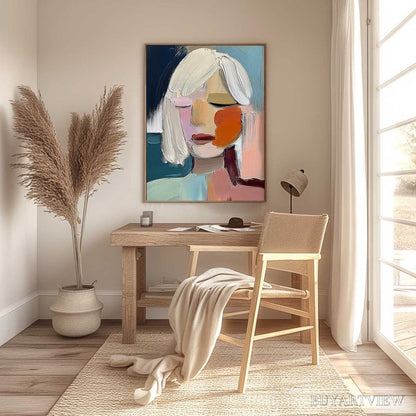 BUYARTVIEW Whispers – Expressive Abstract Portrait Impasto Painting - image 6