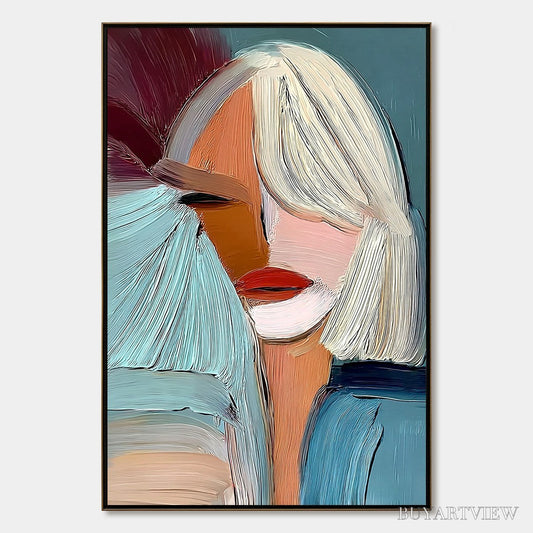 BUYARTVIEW Enigma – Modern Abstract Portrait Painting of a Woman - image 1
