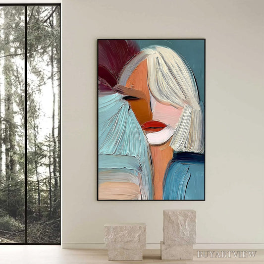 BUYARTVIEW Enigma – Modern Abstract Portrait Painting of a Woman - image 2