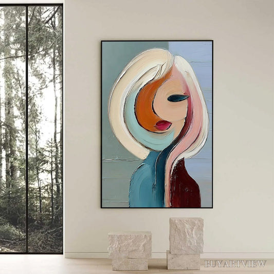 BUYARTVIEW Inner World – Textured Abstract Figurative Portrait Painting - image 2