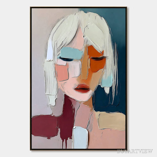 BUYARTVIEW Urban Muse – Modern Abstract Figurative Portrait Painting - image 1