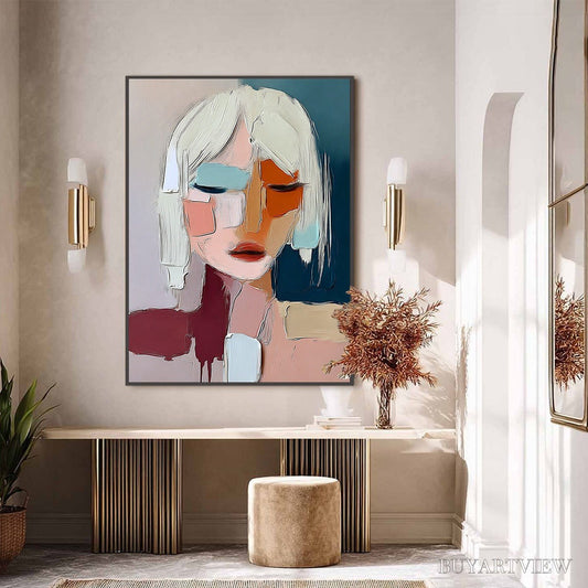 BUYARTVIEW Urban Muse – Modern Abstract Figurative Portrait Painting - image 2