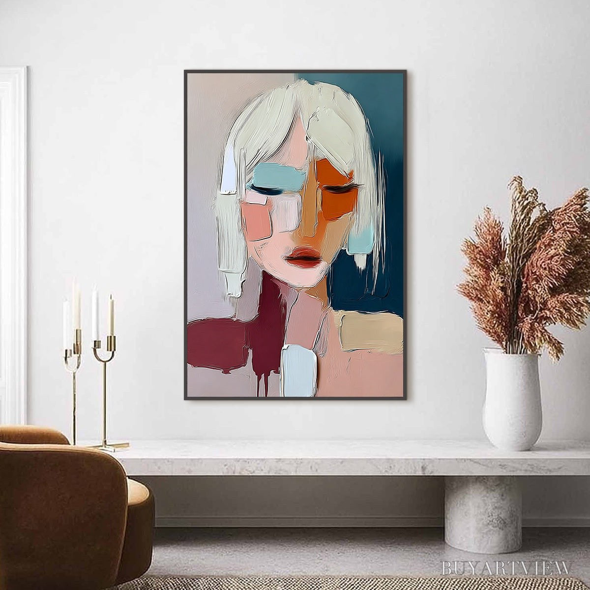 BUYARTVIEW Urban Muse – Modern Abstract Figurative Portrait Painting - image 4