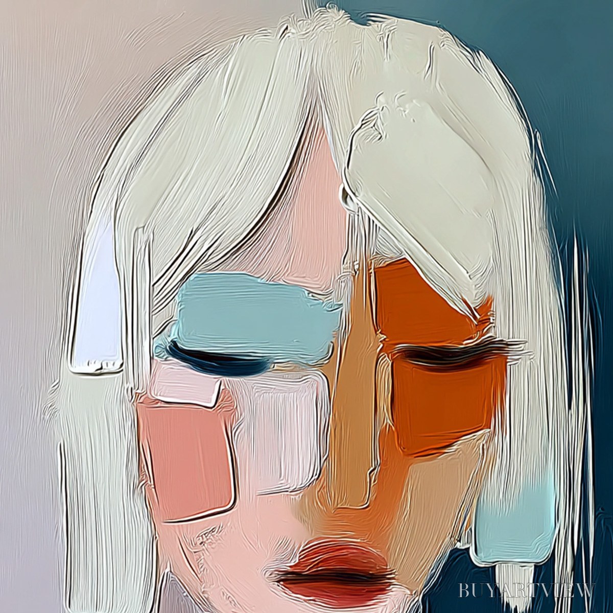 BUYARTVIEW Urban Muse – Modern Abstract Figurative Portrait Painting - image 5