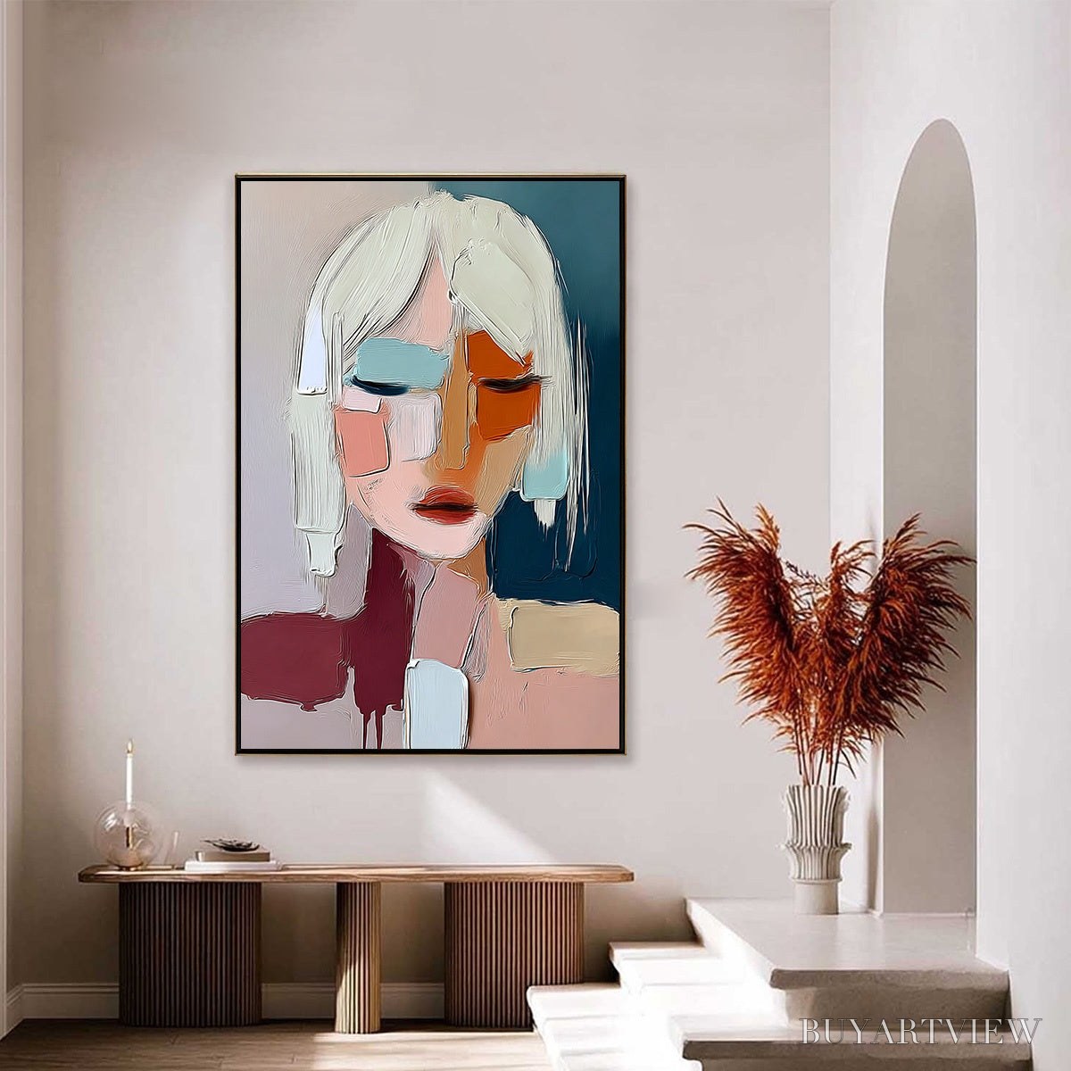 BUYARTVIEW Urban Muse – Modern Abstract Figurative Portrait Painting - image 6