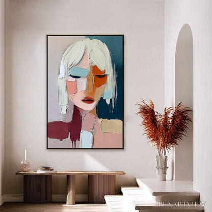 BUYARTVIEW Urban Muse – Modern Abstract Figurative Portrait Painting - image 6