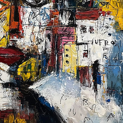 BUYARTVIEW Urban Mindscape – Expressive Abstract Portrait Painting with Heavy Texture - image 5