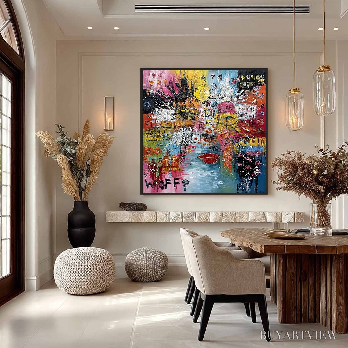BUYARTVIEW Static Mind – Colorful Abstract Impasto Portrait - image 4