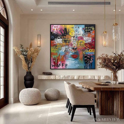 BUYARTVIEW Static Mind – Colorful Abstract Impasto Portrait - image 4