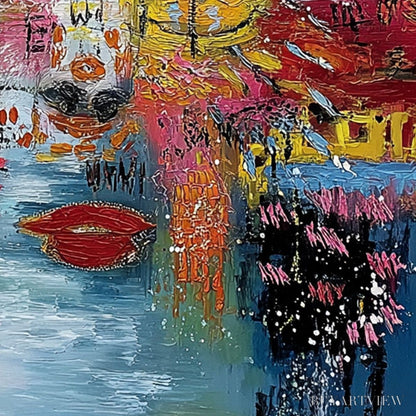 BUYARTVIEW Static Mind – Colorful Abstract Impasto Portrait - image 5