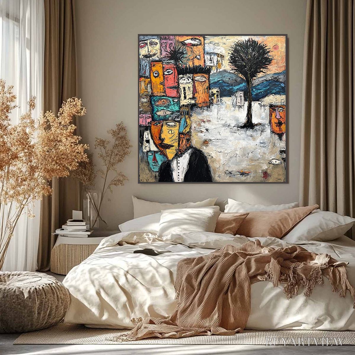 BUYARTVIEW the Crowd Within – Colorful Abstract Figurative Impasto Painting - image 2