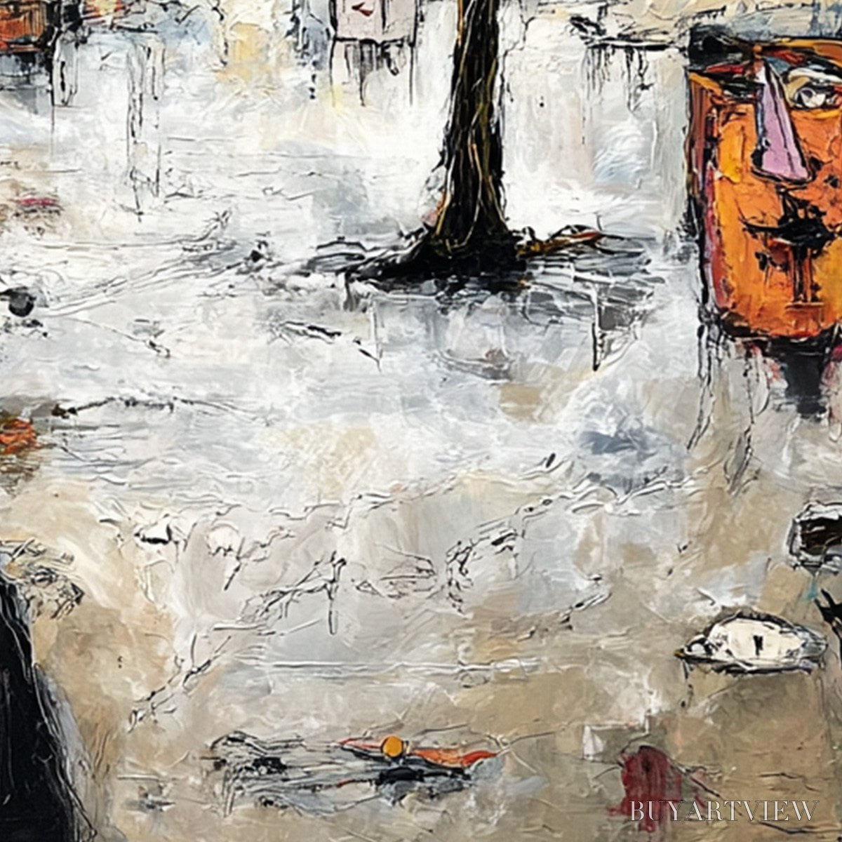 BUYARTVIEW the Crowd Within – Colorful Abstract Figurative Impasto Painting - image 5