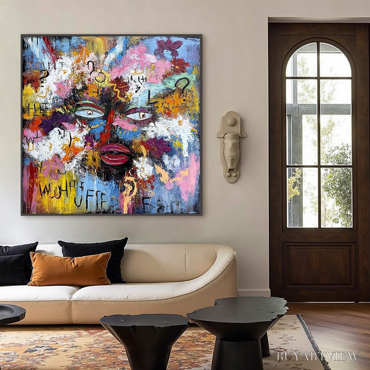 BUYARTVIEW Inner Dialogue – Colorful Abstract Portrait Impasto - image 6