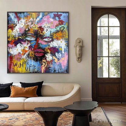 BUYARTVIEW Inner Dialogue – Colorful Abstract Portrait Impasto - image 6