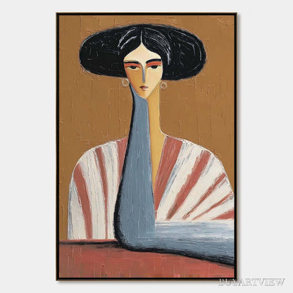 BUYARTVIEW the Muse – Textured Figurative Portrait Oil Painting for Modern Decor - image 1